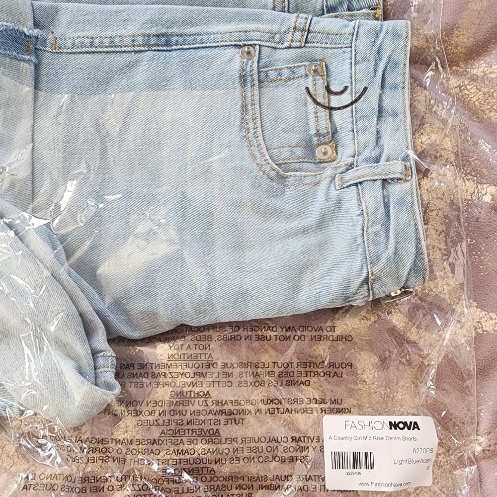 Light blue jean shorts
